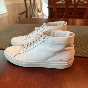 Common Projects White Leather Achilles Mid Sneakers
